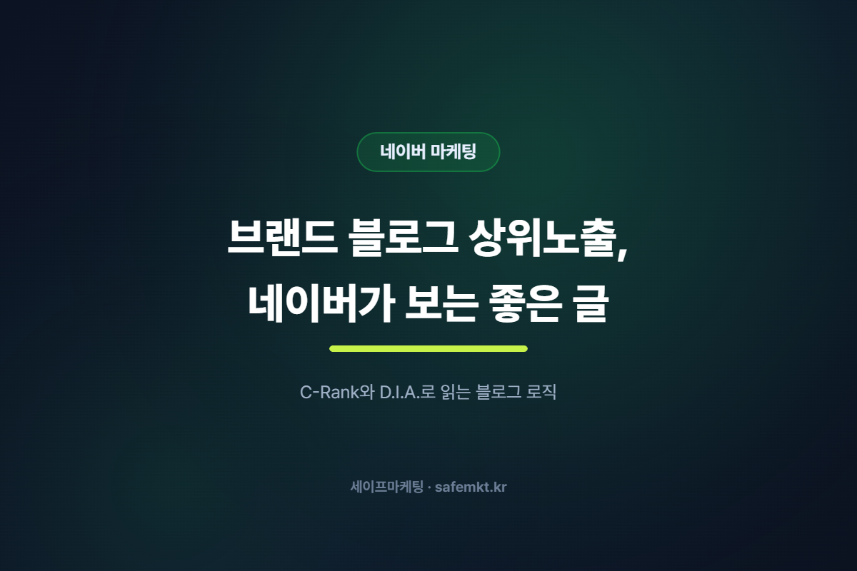브랜드 블로그 상위노출, 네이버가 보는 좋은 글의 조건